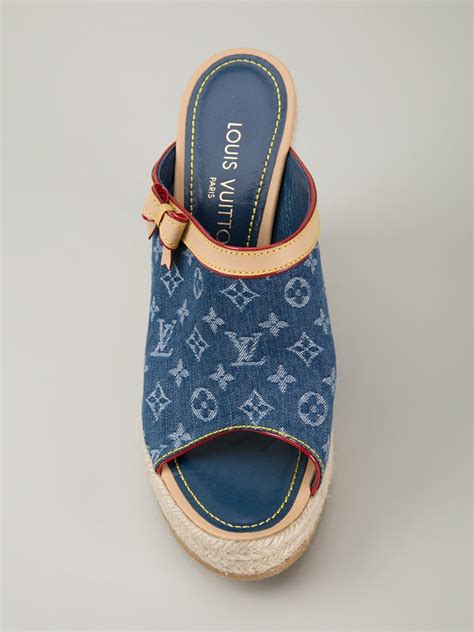 louis vuitton denim mules|louis vuitton slip ons.